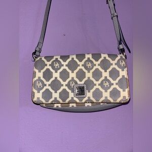 Dooney & Bourke Gray and Cream Geometric Crossbody Bag